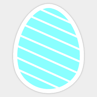 Easter egg blue with white lines Sticker